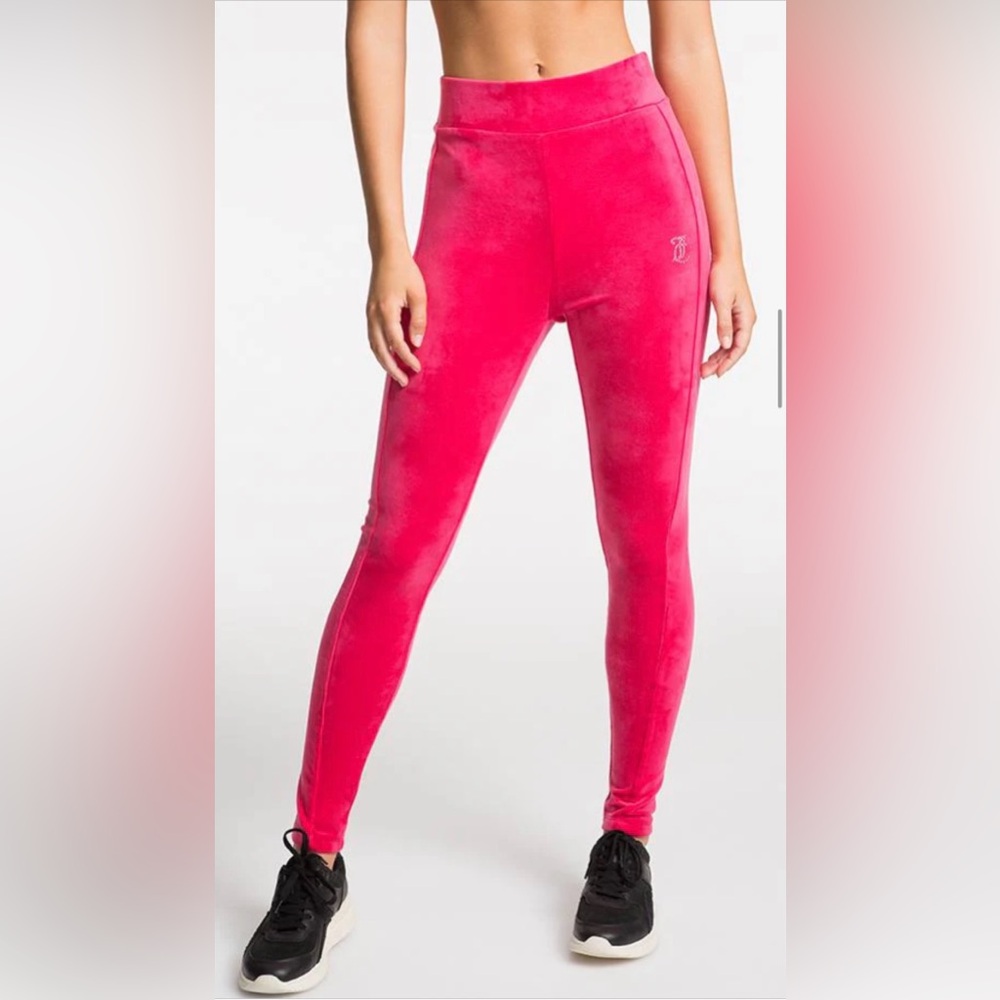 Juicy Couture Bling Velour Legging in Vixen Pink